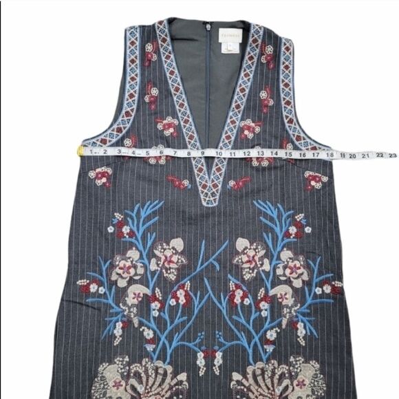 FOXIEDOX Yumiko Embroidered Shift Dress In Gray - Picture 9 of 12